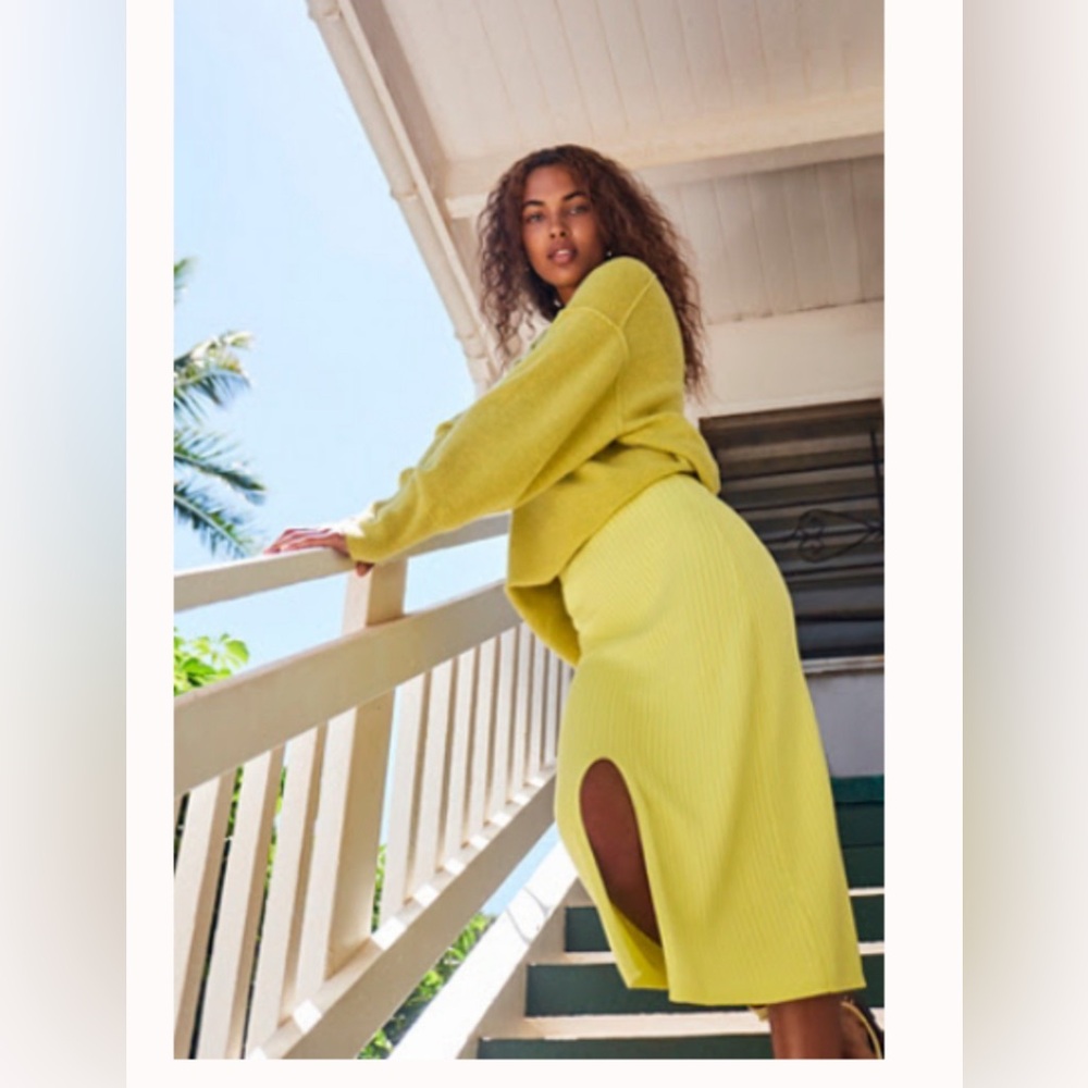 Free People Skyline Midi Skirt in Color Disco Lemondae